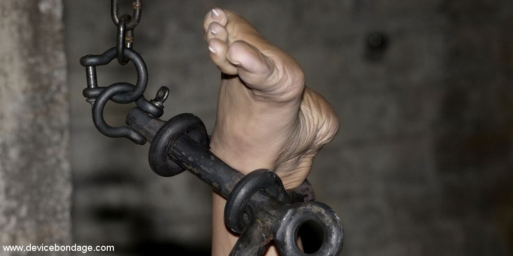 steel shackled foot